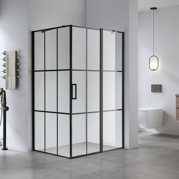 BPS-koupelny Obdĺžnikový sprchový kút BS03B BL 110x90 čierna/transparent - bez vaničky