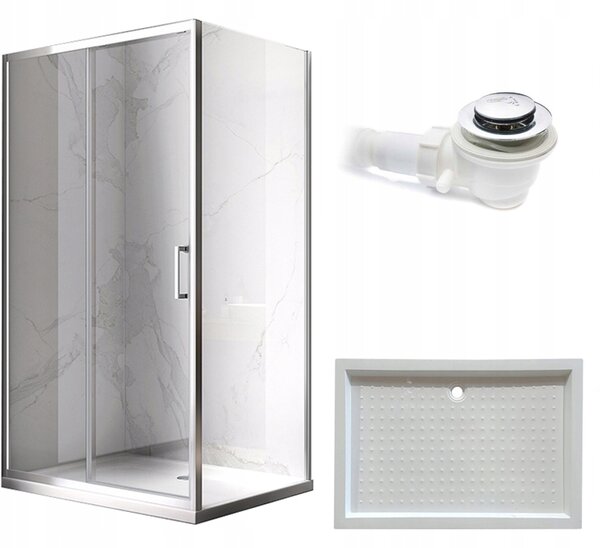 BPS-koupelny Obdĺžnikový sprchový kút KZ103C 120x80 chróm/transparent + vanička SXL03E biela