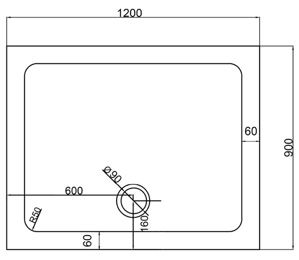 BPS-koupelny Obdĺžnikový sprchový kút KZ104C BL 120x90 čierna/transparent + vanička ST04C WH biela