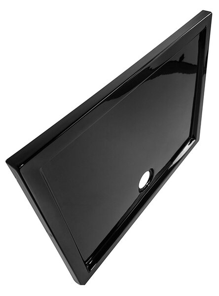 BPS-koupelny Obdĺžnikový sprchový kút KZ202C 120x90 chróm/transparent + vanička ST04C BL čierna