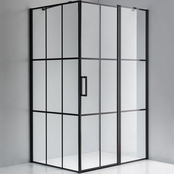 BPS-koupelny Obdĺžnikový sprchový kút BS03B BL 110x90 čierna/transparent - bez vaničky