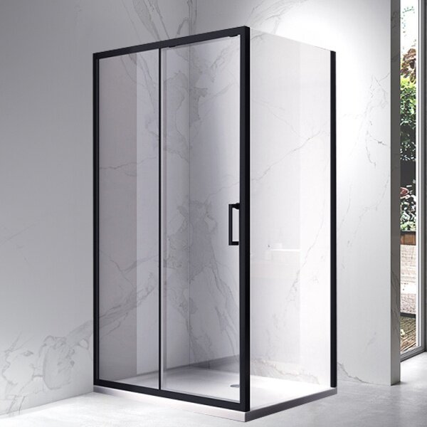 BPS-koupelny Obdĺžnikový sprchový kút KZ104C BL 120x90 čierna/transparent + vanička ST04C WH biela