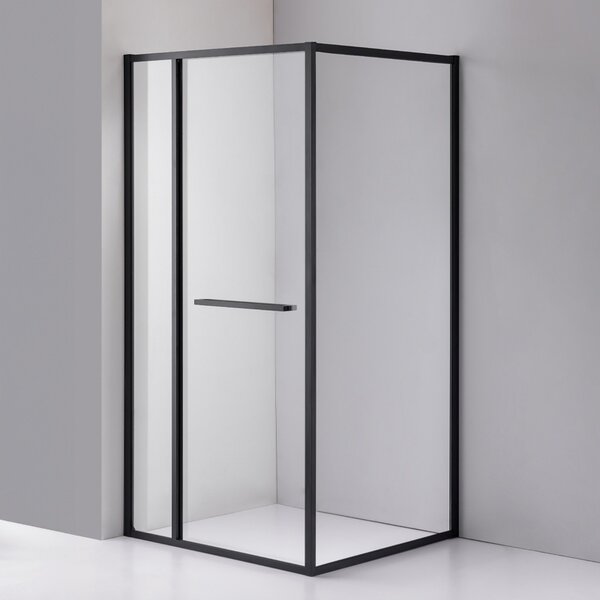 BPS-koupelny Obdĺžnikový sprchovací kút KIRA BL 90x80 čierna/transparent - bez vaničky