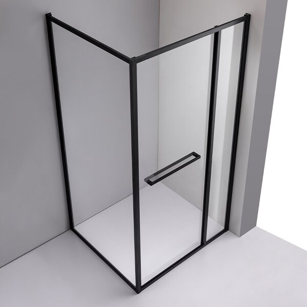 BPS-koupelny Obdĺžnikový sprchovací kút KIRA BL 90x80 čierna/transparent - bez vaničky