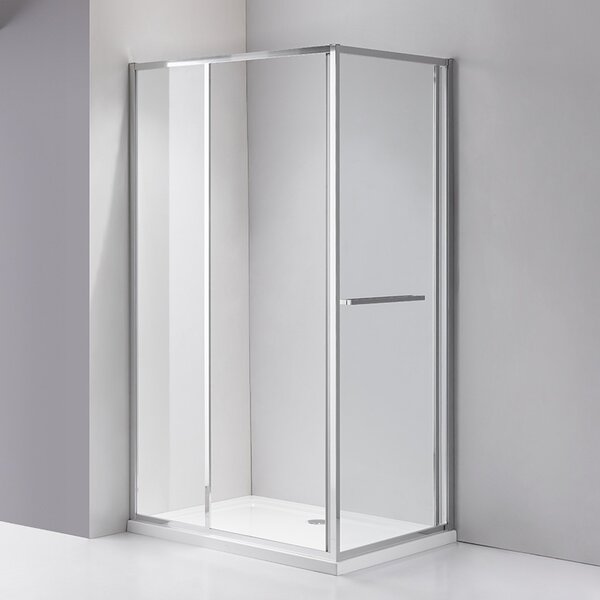BPS-koupelny Obdĺžnikový sprchový kút KIRA 90x80 chróm/transparent - bez vaničky