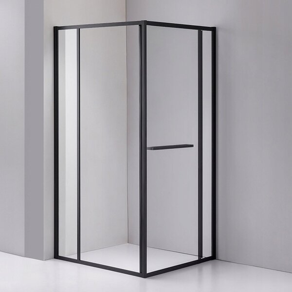 BPS-koupelny Obdĺžnikový sprchovací kút KIRA BL 90x80 čierna/transparent - bez vaničky