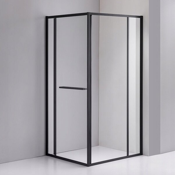 BPS-koupelny Obdĺžnikový sprchovací kút KIRA BL 90x80 čierna/transparent - bez vaničky