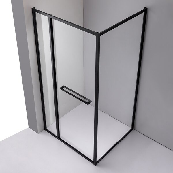 BPS-koupelny Obdĺžnikový sprchovací kút KIRA BL 90x80 čierna/transparent - bez vaničky
