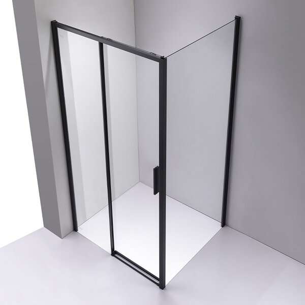 BPS-koupelny Obdĺžnikový sprchovací kút NOVA BL 90x80 čierny/transparent - bez vaničky