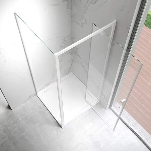 BPS-koupelny Obdĺžnikový sprchový kút KZ05A WH 90x80 biela/transparent - bez vaničky