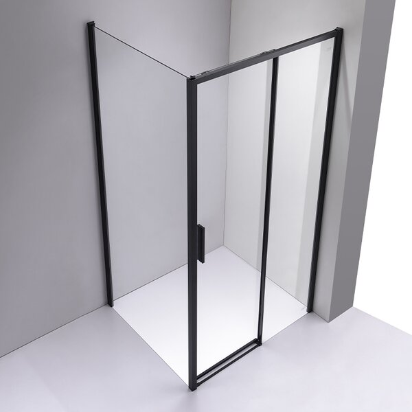 BPS-koupelny Obdĺžnikový sprchovací kút NOVA BL 90x80 čierny/transparent - bez vaničky