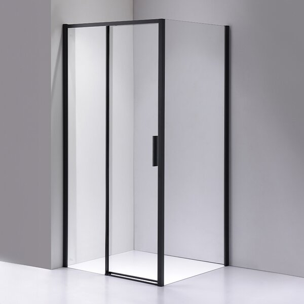 BPS-koupelny Obdĺžnikový sprchovací kút NOVA BL 90x80 čierny/transparent - bez vaničky