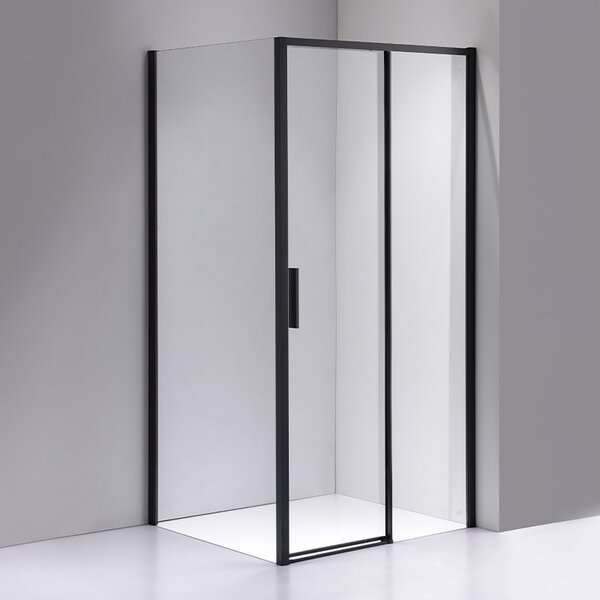 BPS-koupelny Obdĺžnikový sprchovací kút NOVA BL 90x80 čierny/transparent - bez vaničky