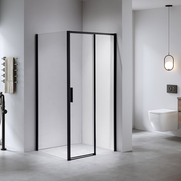 BPS-koupelny Obdĺžnikový sprchovací kút NOVA BL 90x80 čierny/transparent - bez vaničky