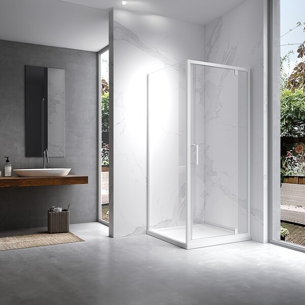 BPS-koupelny Obdĺžnikový sprchový kút KZ05A WH 90x80 biela/transparent - bez vaničky