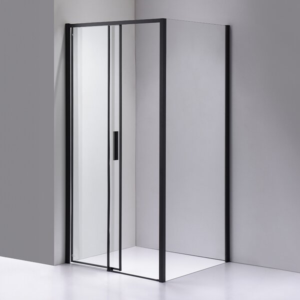 BPS-koupelny Obdĺžnikový sprchovací kút NOVA BL 90x80 čierny/transparent - bez vaničky