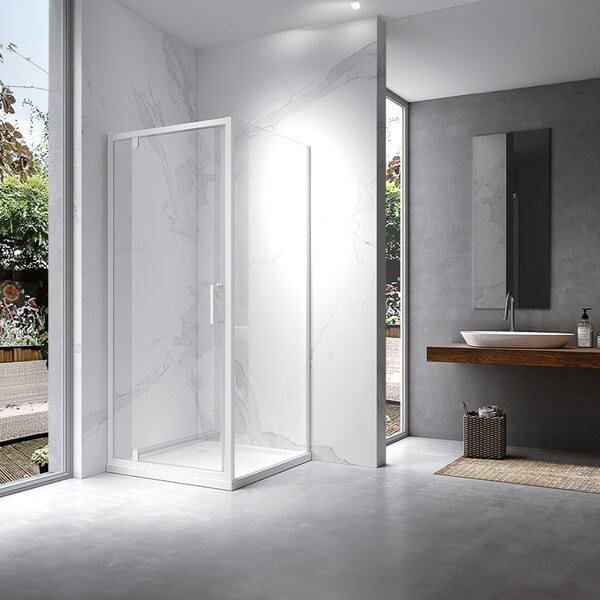 BPS-koupelny Obdĺžnikový sprchový kút KZ05A WH 90x80 biela/transparent - bez vaničky