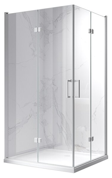 BPS-koupelny Obdĺžnikový sprchový kút KZ12A WH 90x80 biela/transparent - bez vaničky
