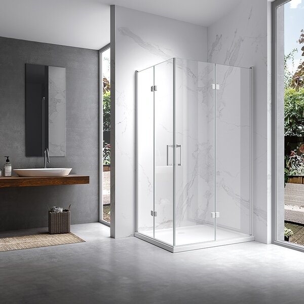 BPS-koupelny Obdĺžnikový sprchový kút KZ12A WH 90x80 biela/transparent - bez vaničky