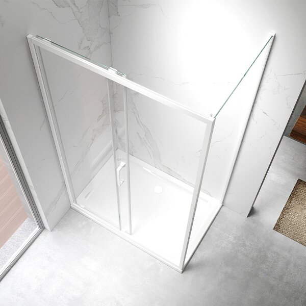 BPS-koupelny Obdĺžnikový sprchovací kút KZ103A WH 100x80 biela/transparent - bez vaničky