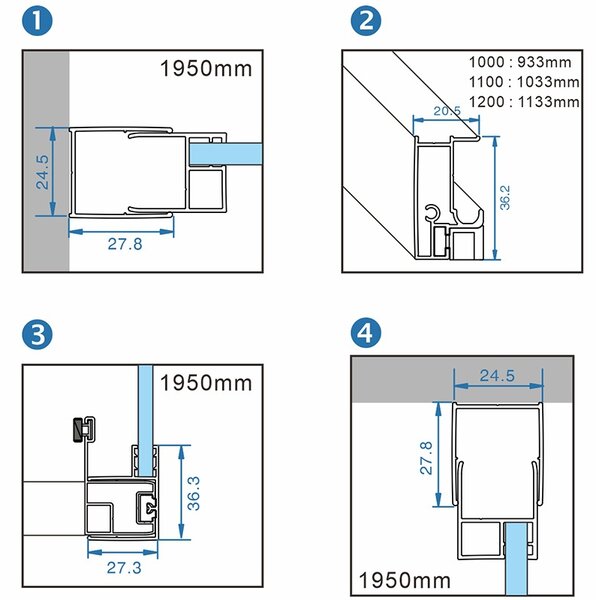 BPS-koupelny Obdĺžnikový sprchovací kút KZ103A WH 100x80 biela/transparent - bez vaničky
