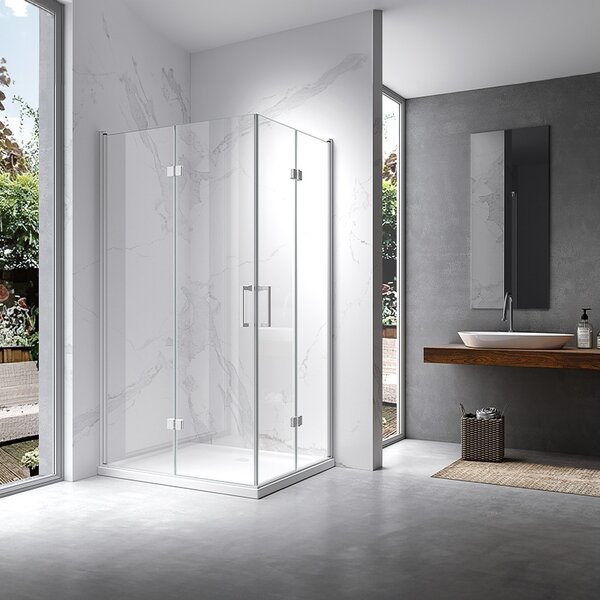 BPS-koupelny Obdĺžnikový sprchový kút KZ12A WH 90x80 biela/transparent - bez vaničky