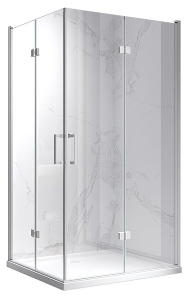 BPS-koupelny Obdĺžnikový sprchový kút KZ12A WH 90x80 biela/transparent - bez vaničky