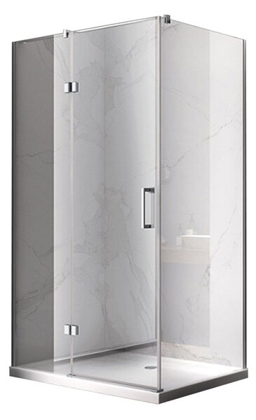 BPS-koupelny Obdĺžnikový sprchovací kút KZ02A 90x80 chróm/transparent - bez vaničky