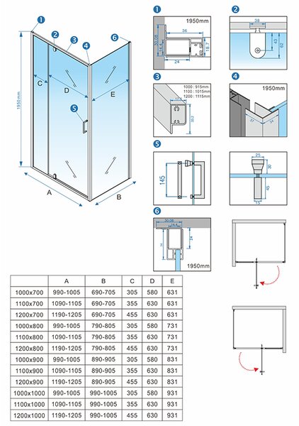 BPS-koupelny Obdĺžnikový sprchový kút ZES KZ07B 110x90 chróm/transparent - bez vaničky