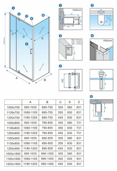 BPS-koupelny Obdĺžnikový sprchový kút ZES KZ06D 120x80 chróm/transparent - bez vaničky