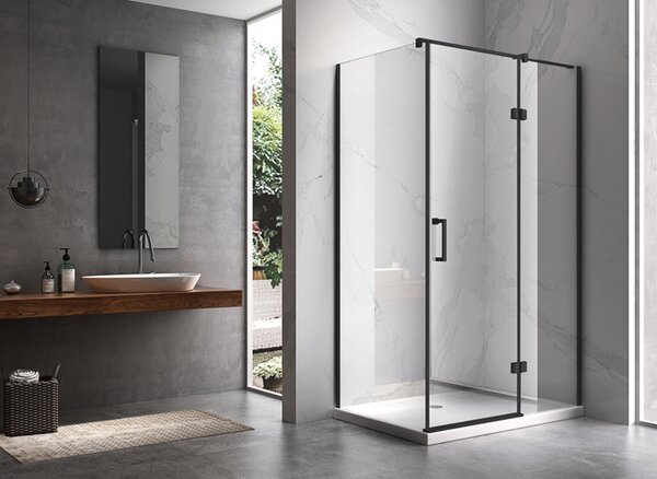 BPS-koupelny Obdĺžnikový sprchovací kút ZES KZ03D BL 120x100 čierna/transparent - bez vaničky