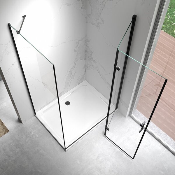 BPS-koupelny Obdĺžnikový sprchový kút ZES KZ20D 100x80 BL čierna/transparent - bez vaničky
