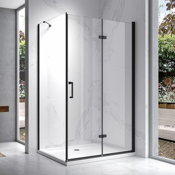 BPS-koupelny Obdĺžnikový sprchový kút ZES KZ20D 100x80 BL čierna/transparent - bez vaničky