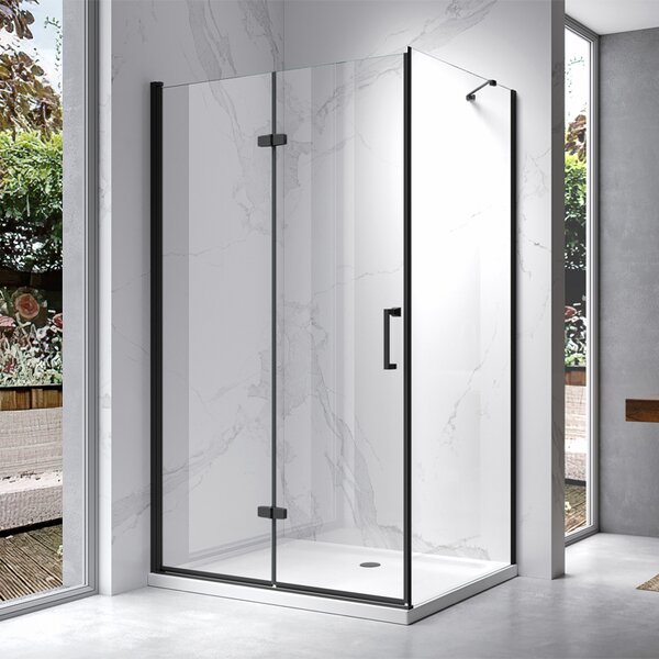 BPS-koupelny Obdĺžnikový sprchový kút ZES KZ20D 100x80 BL čierna/transparent - bez vaničky