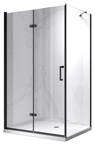 BPS-koupelny Obdĺžnikový sprchový kút ZES KZ20D 100x80 BL čierna/transparent - bez vaničky