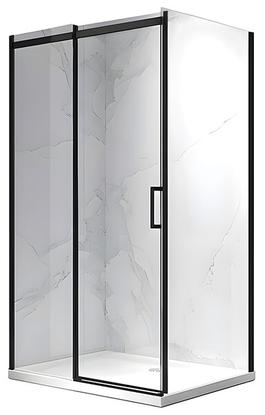 BPS-koupelny Obdĺžnikový sprchovací kút ZES KZ22A BL 100x80 čierny/transparent - bez vaničky