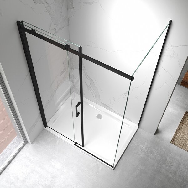 BPS-koupelny Obdĺžnikový sprchovací kút ZES KZ22A BL 100x80 čierny/transparent - bez vaničky