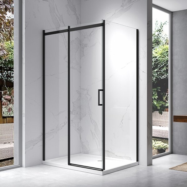 BPS-koupelny Obdĺžnikový sprchovací kút ZES KZ22A BL 100x80 čierny/transparent - bez vaničky