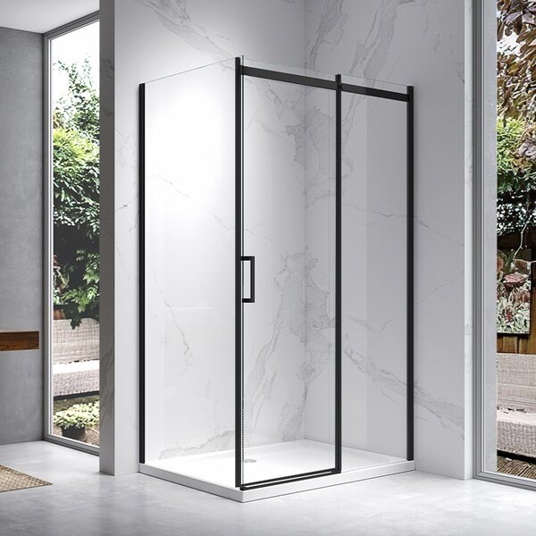BPS-koupelny Obdĺžnikový sprchovací kút ZES KZ22A BL 100x80 čierny/transparent - bez vaničky
