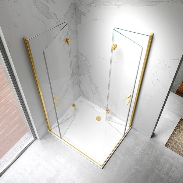 BPS-koupelny Obdĺžnikový sprchový kút KZ12B 100x80 chróm/transparent + vanička SXL03C BL čierna