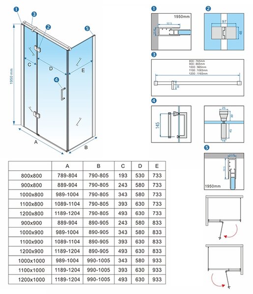 BPS-koupelny Obdĺžnikový sprchový kút Z KZ03C GL 120x90 zlatý kartáčovaný/transparent - bez vaničky