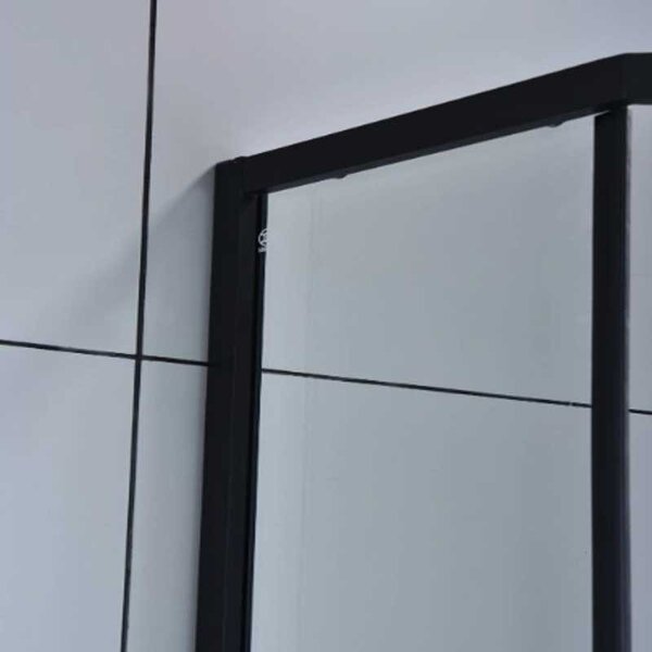BPS-koupelny Päťuholníkový sprchovací kút KZ4026A BL 80x80 čierna/transparent + vanička ST07A BL čierna