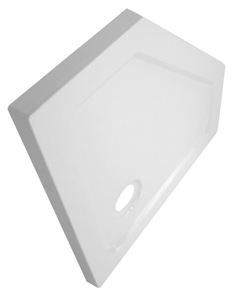 BPS-koupelny Päťuholníkový sprchovací kút BS07B 90x90 čierna/transparent + vanička ST07B WH biela