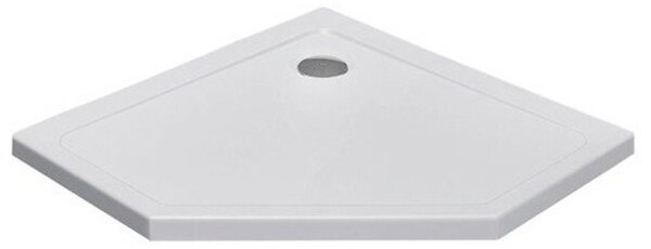 BPS-koupelny Päťuholníkový sprchovací kút BS07B 90x90 čierna/transparent + vanička ST07B WH biela