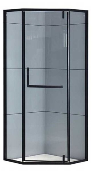 BPS-koupelny Päťuholníkový sprchový kút KZ4026A BL 80x80 čierna/transparent - bez vaničky