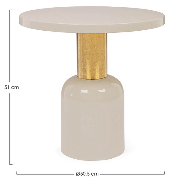 MUZZA Odkládací stolík Nali Ø 50,5 cm biela