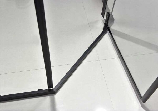 BPS-koupelny Päťuholníkový sprchovací kút KZ4026A BL 80x80 čierna/transparent + vanička ST07A BL čierna
