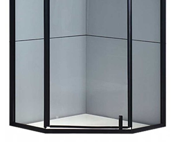 BPS-koupelny Päťuholníkový sprchovací kút KZ4026A BL 80x80 čierna/transparent + vanička ST07A BL čierna