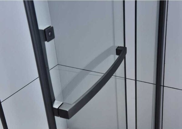 BPS-koupelny Päťuholníkový sprchovací kút KZ4026A BL 80x80 čierna/transparent + vanička ST07A BL čierna