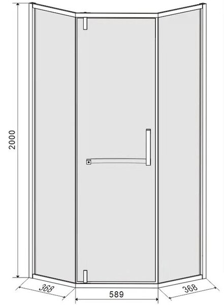 BPS-koupelny Päťuholníkový sprchovací kút KZ4026A BL 80x80 čierna/transparent + vanička ST07A BL čierna
